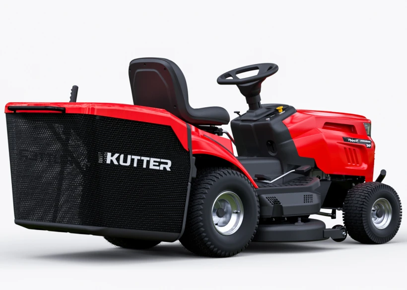 KUTTER LT-34R Promotion Model Lawn Tractor, 34-inch cut with adjustable height (30-80mm), shown against a white background.